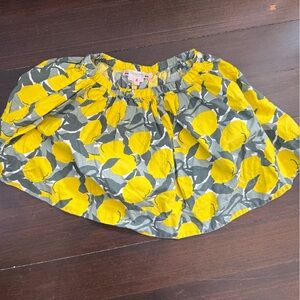 Bonpoint Yellow and Gray Floral Skirt